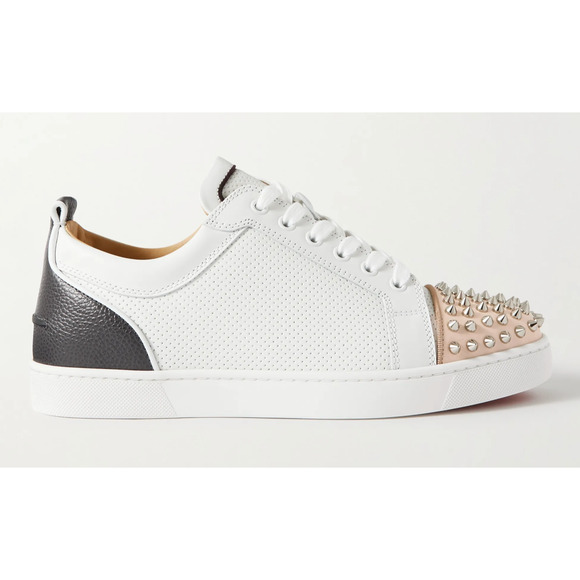 Christian Louboutin Other - Christian Louboutin Louis Junior Spikes Orlato Flat White Low Top Sneakers 44 11